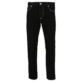 Moschino-Moschino Contrast Stitch Denim-Black