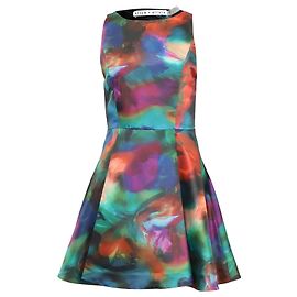 Alice + Olivia Emery Floral Dress in Multicolor Polyester Other Python print