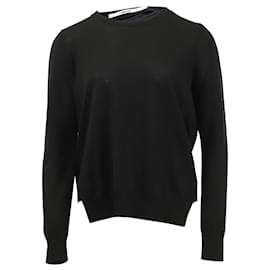 J Brand-J Brand Sweater with Sheer Back in Black Wool-Black