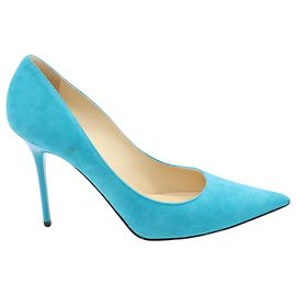 Jimmy Choo Romy Escarpins Talons Hauts en Daim Turquoise Autre