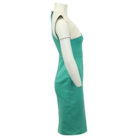 Roland Mouret-Roland Mouret Color Block Sheath Dress in Green Cotton -Green