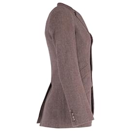 Ralph Lauren-Ralph Lauren Herringbone Blazer in Brown Cotton -Brown