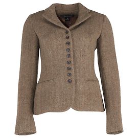 Blazer espinha de peixe Ralph Lauren em algodão marrom e verde Multicor