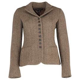 Ralph Lauren-Ralph Lauren Herringbone Blazer in Brown and Green Cotton -Multiple colors