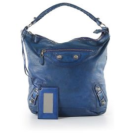 Bolso Day Hunter de piel de cordero azul de Balenciaga Azul