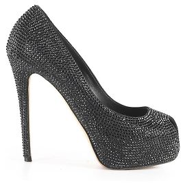 Escarpins peep toe noirs à strass Le Silla Noir