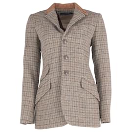 Ralph Lauren-Ralph Lauren Houndstooth Check Pattern Blazer in Multicolor Wool -Other