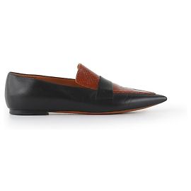 Céline Mocassini slip-on Celine in pelle di serpente nera e marrone Nero