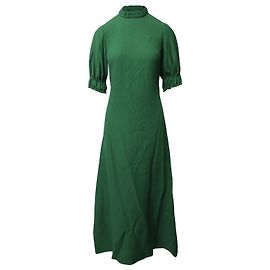 Autre Marque Emilia Wickstead Mimi Cloqué-Kleid mit Cut-out in grüner Viskose Grün