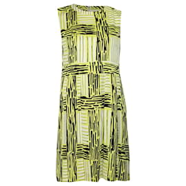 Diane Von Furstenberg-Diane Von Furstenberg Hayley Printed Casual Dress in Yellow Cotton-Yellow