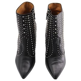 Iro-IRO Studded Ankle Boots in Black Leather-Black