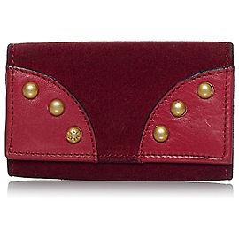 Céline Estuche para llaves de ante rojo Celine Roja Burdeos