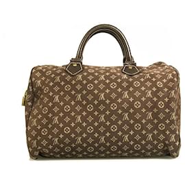 Louis Vuitton-Louis Vuitton Speedy 30 Monogram Idylle Mini Lin Satchel Bag Bolso de hombro-Castaño