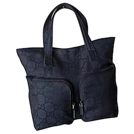 Gucci-Mini-Tasche aus Segeltuch mit Gucci-Logo-Schwarz