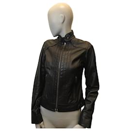 Mango leather jacket Dark brown