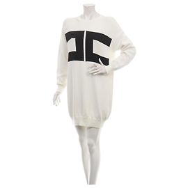 Vestido de punto blanco Elisabetta Franchi de algodón Blanco