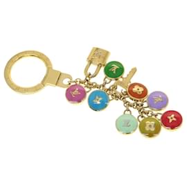Louis Vuitton-LOUIS VUITTON Porte Cles Pastilles Bag Charm M65387 Gold Brown LV Auth th2937-Brown,Golden
