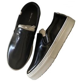 Céline Black Ostrich Leather Sneakers 36 Black