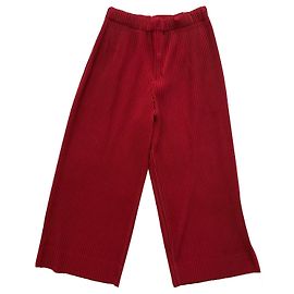 Issey Miyake Homme Plissé Red Trousers pleated Dark red