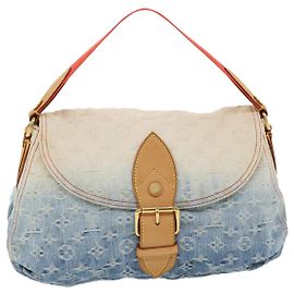 LOUIS VUITTON Borsa a spalla Denim Sunshine con monogramma Blu LV Auth bs2093alla Blu