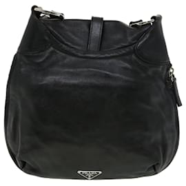 Prada-PRADA Shoulder Bag Leather Black BT0353 Auth ar7456-Black