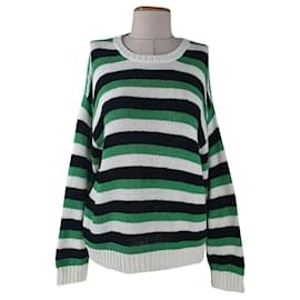 Pull Rayé Vince Camuto en Coton Vert Taille L Vert