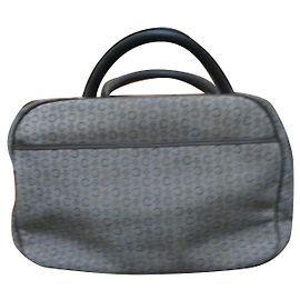 Céline Bolsa de boliche de lona e couro. Multicor