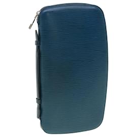 Louis Vuitton-LOUIS VUITTON Epi Organizer Atholl Clutch Bag Blue M60731 LV Auth pt4549-Blue