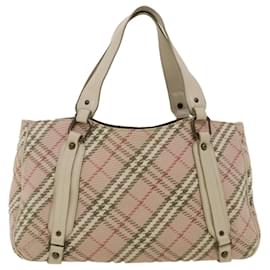 Burberry-BURBERRY Nova Check Blue Label Tote Bag Pink Auth yk5002-Pink