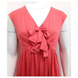 Paule Ka-Salmon/coral coloured dress with bows-Coral