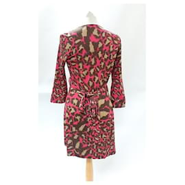 Diane Von Furstenberg-DvF Julian Mini robe portefeuille en imprimé Cheetah rose-Multicolore,Imprimé léopard