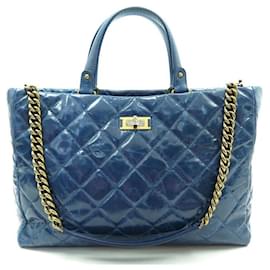 Chanel-NUOVA BORSA A MANO CABAS SHOPPING CHANEL 2.55 BORSA A MANO IN PELLE BLU CC-Blu