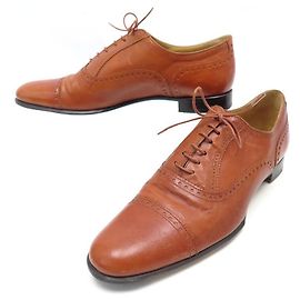 Hermès SCARPE DERBY HERMES 39 SCARPE IN PELLE MARRONE CANGURO Marrone