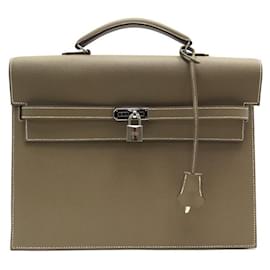 Hermès-NEUF SACOCHE HERMES KELLY DEPECHES 34 EN CUIR TOGO ETOUPE SELLIER SAC BRIEFCASE-Taupe