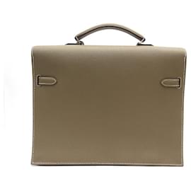 Hermès-NEW HERMES KELLY DEPECHES BAG 34 TOGO LEATHER ETOUPE SELLIER BRIEFCASE BAG-Taupe