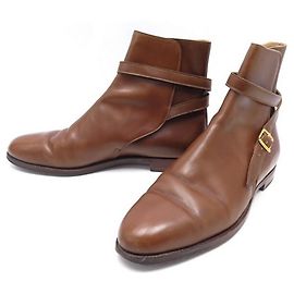 JOHN LOBB SAPATOS BOTAS DE TORNOZELO SULKY 8.5C 42.5 sapatos de couro marrom Marrom