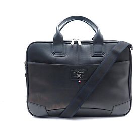 NEW ST DUPONT DEFI BRIEFCASE BRIEFCASE BLACK LEATHER SHOULDER BRIEFCASE Black