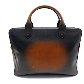 St Dupont-ST DUPONT BRIEFCASE BAG ATELIER IN BROWN LEATHER SNAKE PATTERN-Brown
