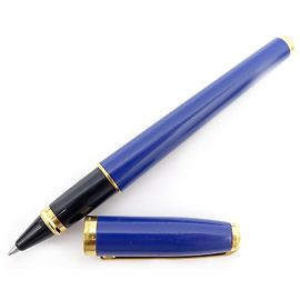 PENNA ROLLER ST DUPONT OLYMPIO IN LACCA BLU E PENNA BLU ORO Blu