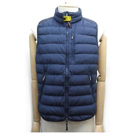 NEW PARAJUMPERS COAT SLEEVELESS DOWN JACKET T52 L NAVY BLUE POLYESTER Blue