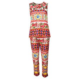 Dolce & Gabbana Completo Top e Pantaloni Dolce Gabbana 'Mambo' in Cotone Multicolor Altro