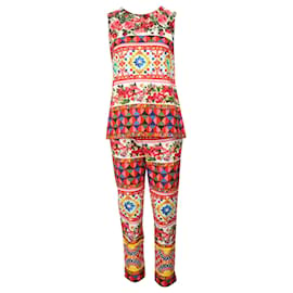 Dolce & Gabbana-Dolce Gabbana 'Mambo' Top and Trouser Set in Multicolor Cotton-Other