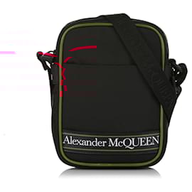 Alexander Mcqueen-Alexander McQueen Black Selvedge Logo Tape Crossbody-Black