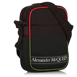 Alexander Mcqueen-Alexander McQueen Black Selvedge Logo Tape Crossbody-Black