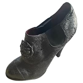 Chanel-chanel botas camelia flor negro-Negro