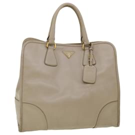 Prada-PRADA Hand Bag Safiano Leather Gray Auth bs2208-Grey