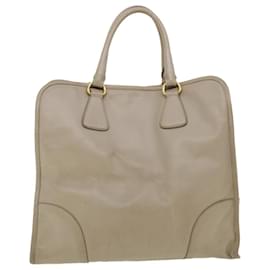 Prada-PRADA Hand Bag Safiano Leather Gray Auth bs2208-Grey