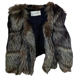 Valentino Short silver fox fur jacket Grey