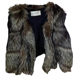 Valentino-Short silver fox fur jacket-Grey