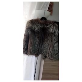 Valentino-Short silver fox fur jacket-Grey